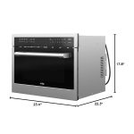 KoolMore 24 Inch Built-in Convection Oven and Microwave Combination with Broil, Soft Close Door, 1000 Watt Power, Stainless Steel Finish, Touch Control LCD Display (KM-CWO24-SS)