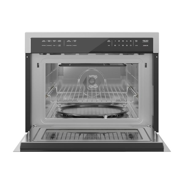 KoolMore 24 Inch Built-in Convection Oven and Microwave Combination with Broil, Soft Close Door, 1000 Watt Power, Stainless Steel Finish, Touch Control LCD Display (KM-CWO24-SS)