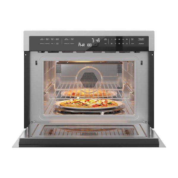KoolMore 24 Inch Built-in Convection Oven and Microwave Combination with Broil, Soft Close Door, 1000 Watt Power, Stainless Steel Finish, Touch Control LCD Display (KM-CWO24-SS)