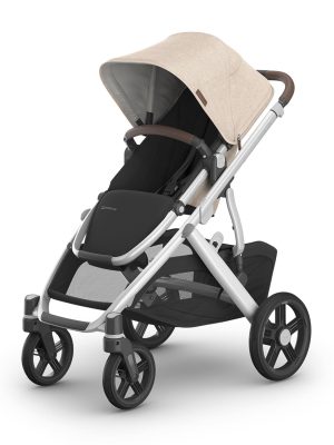 UPPAbaby Vista V3 Stroller - Full-Size Single-to-Double Stroller System - Toddler Seat, Bug Shield, Rain Shield, and Storage Bag Included - Declan Oat Mélange