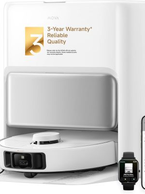 Mova P50 Pro Ultra Robot Vacuum and Mop, 19,000Pa Suction with Anti-Tangle Brush, Removable & Liftable Mop for Carpet & Floor, 167℉ Mop & Washboard Self Drying & Cleaning, Auto Empty & Refill